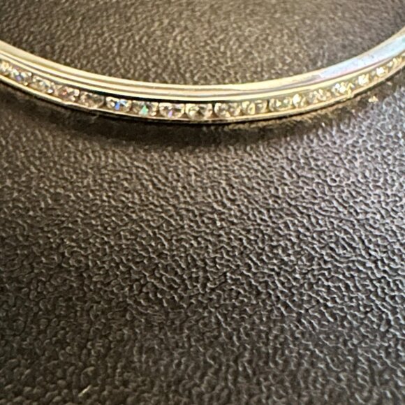 Silver CZ Diamond Round Hoop Earrings - Picture 4 of 8